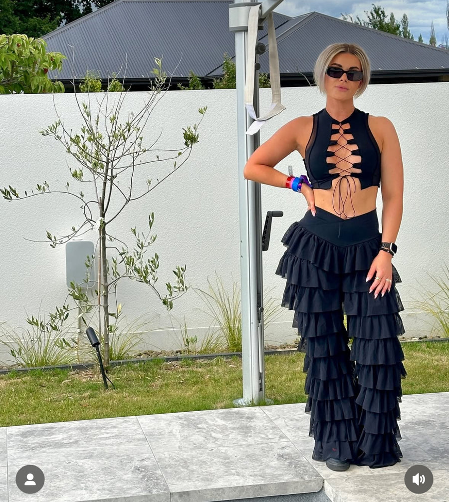 ✨PRE ORDER ✨Black Ruffle Flares