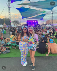 Thumbnail for Pink Paisley Drawstring Flares