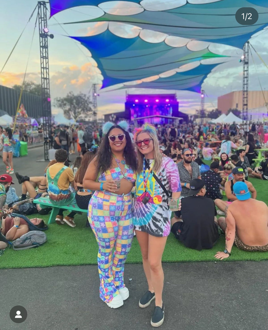 Pink Paisley Drawstring Flares