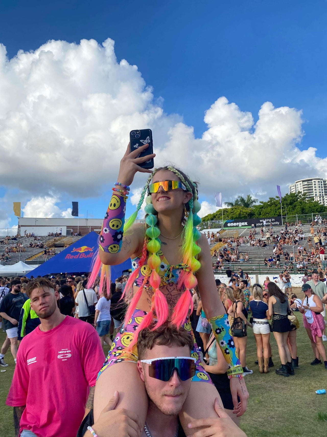 Rainbow Hippie Drawstring Shorts