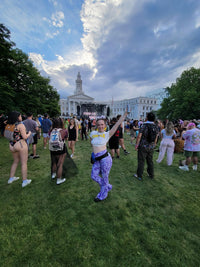 Thumbnail for Pink Paisley Drawstring Flares