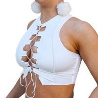 Thumbnail for ✨COMING SOON ✨White Reverse Seam Top Xtra Support