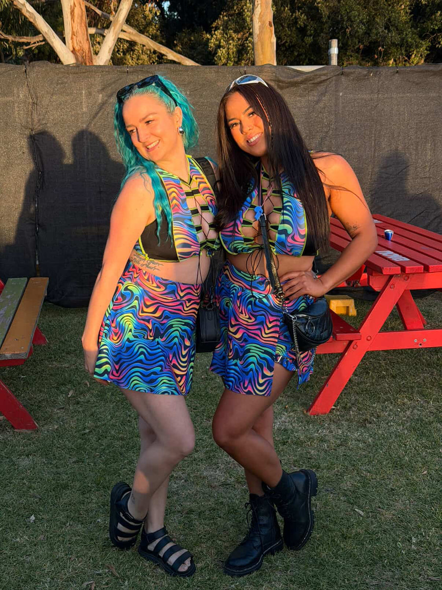 Red Flame Buckle Skort