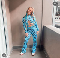 Thumbnail for Pink Paisley Drawstring Flares