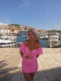 Thumbnail for Pink Paisley Flounce Top