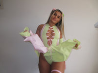 Thumbnail for Pink and Melon Pixie Dress and Sleeves Set