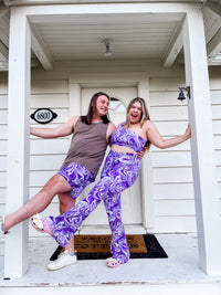 Thumbnail for Pink Paisley Drawstring Flares