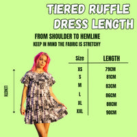 Thumbnail for Black Patchwork Ruffle Tiered Dress