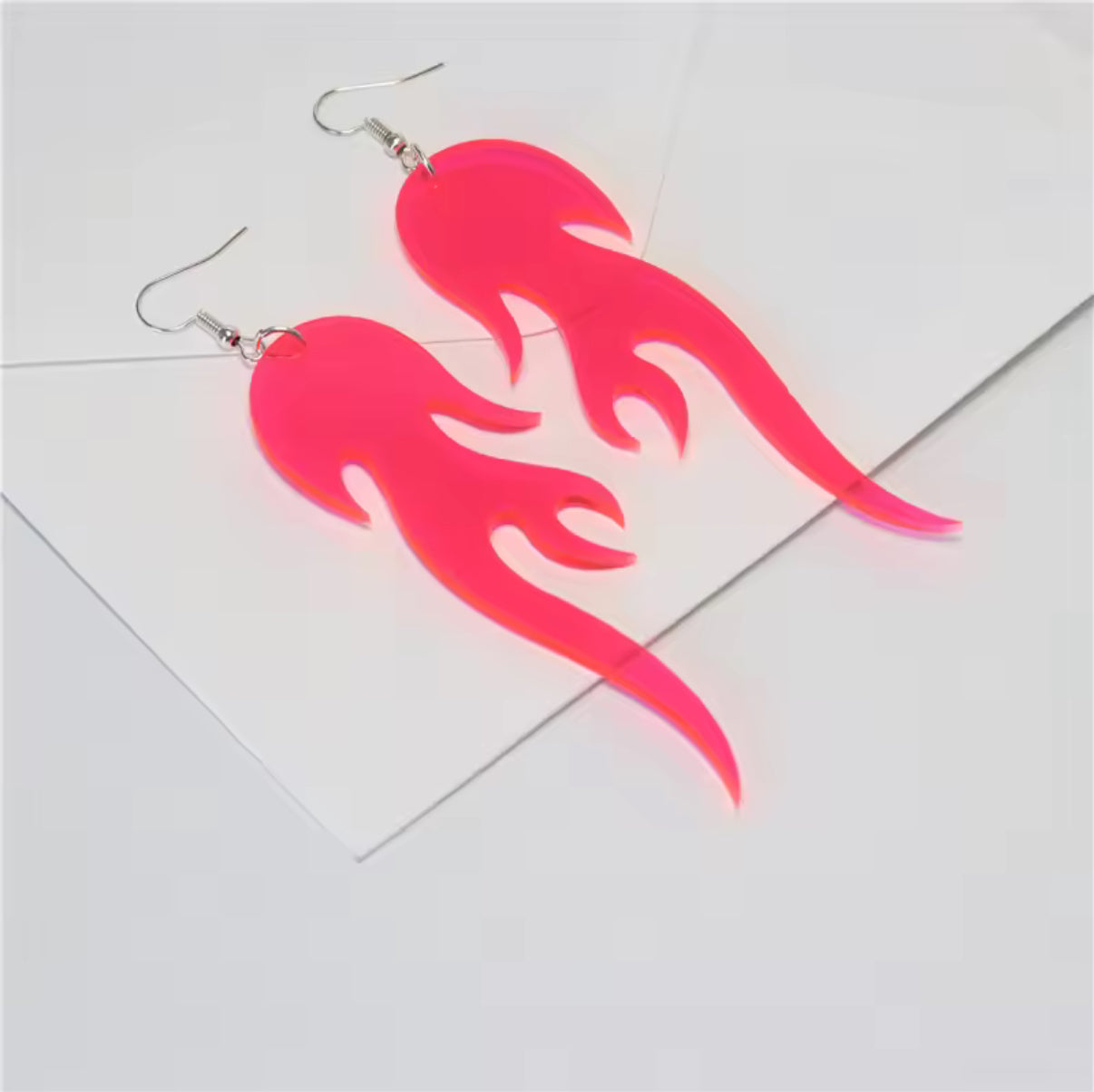 Pink Flame Earrings