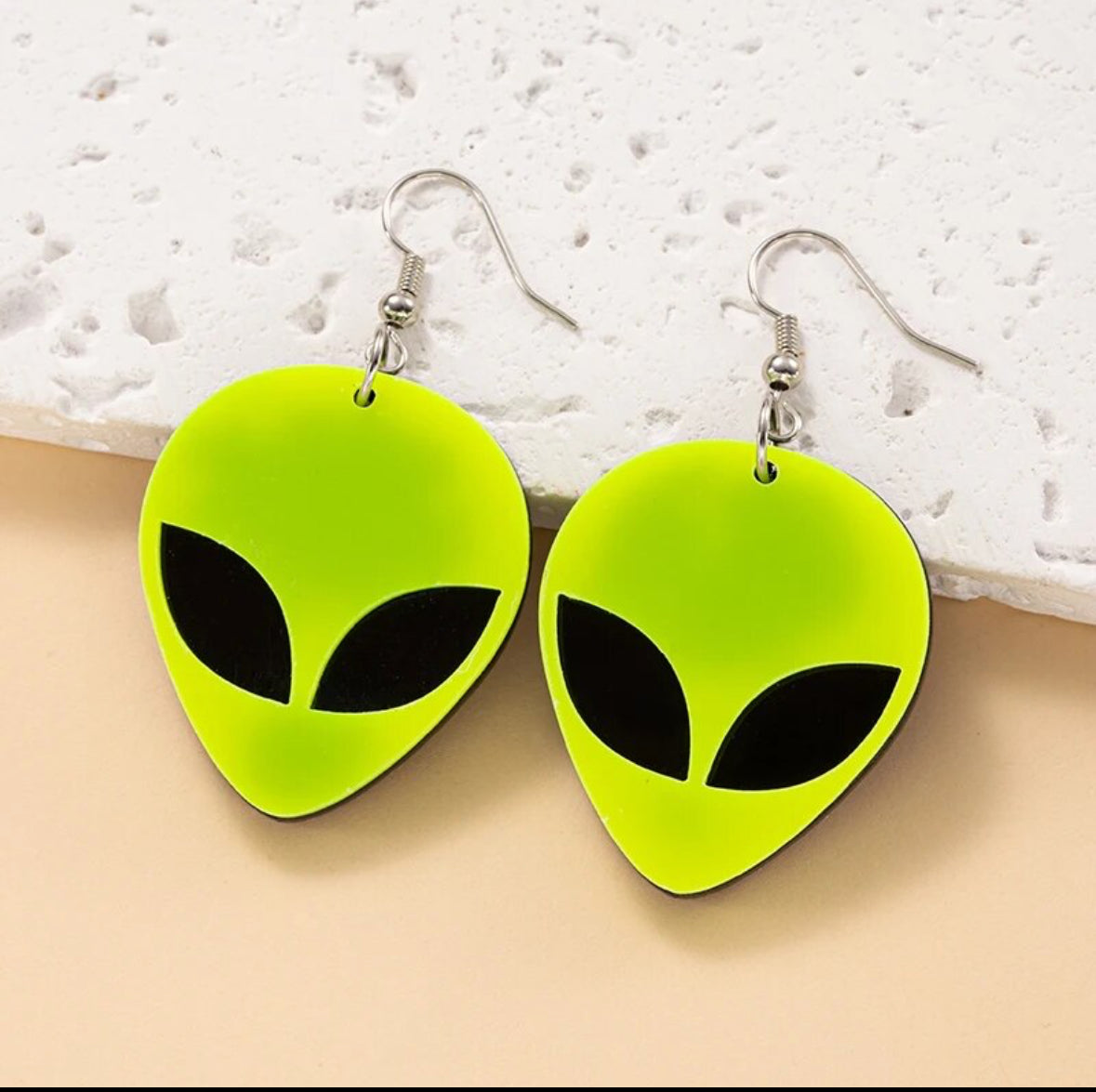 Yellow Alien Earrings