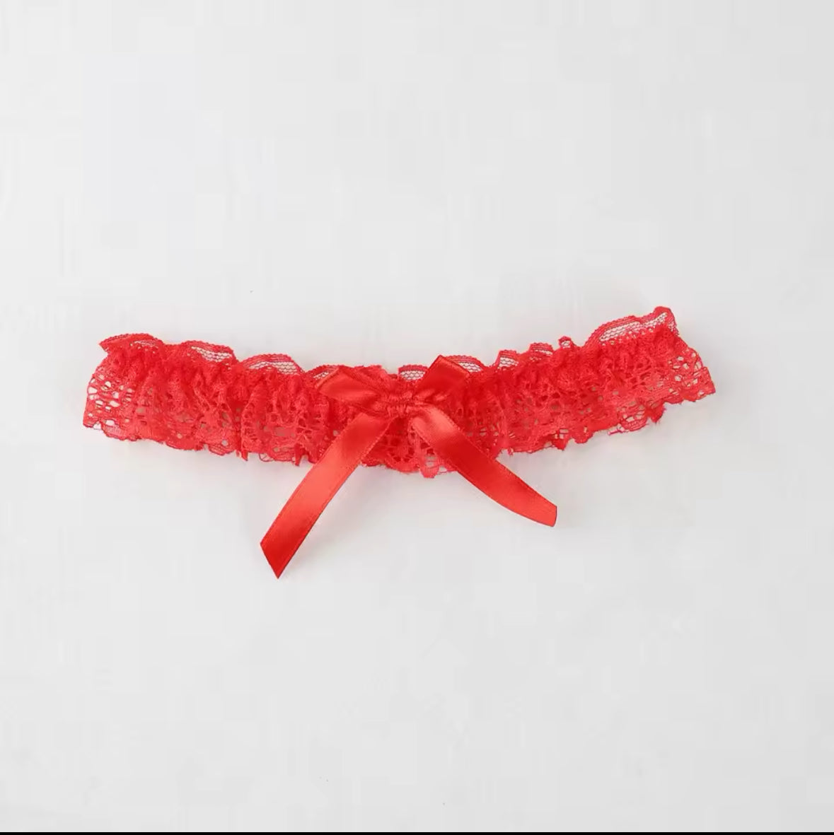 Red lace garter