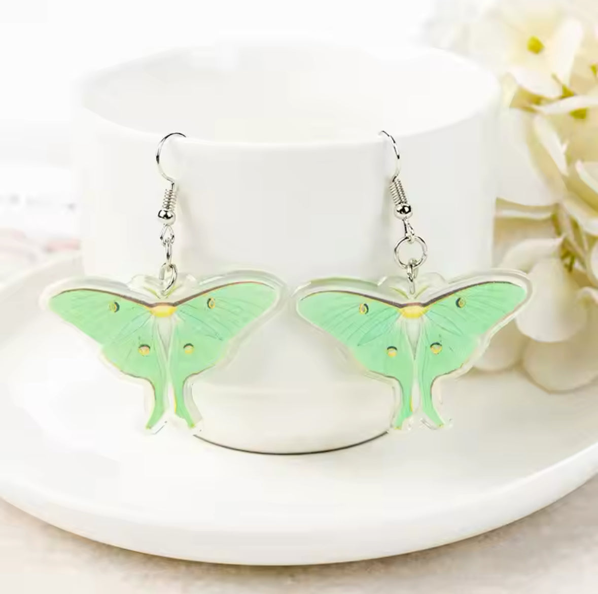 Green Butterfly Earrings