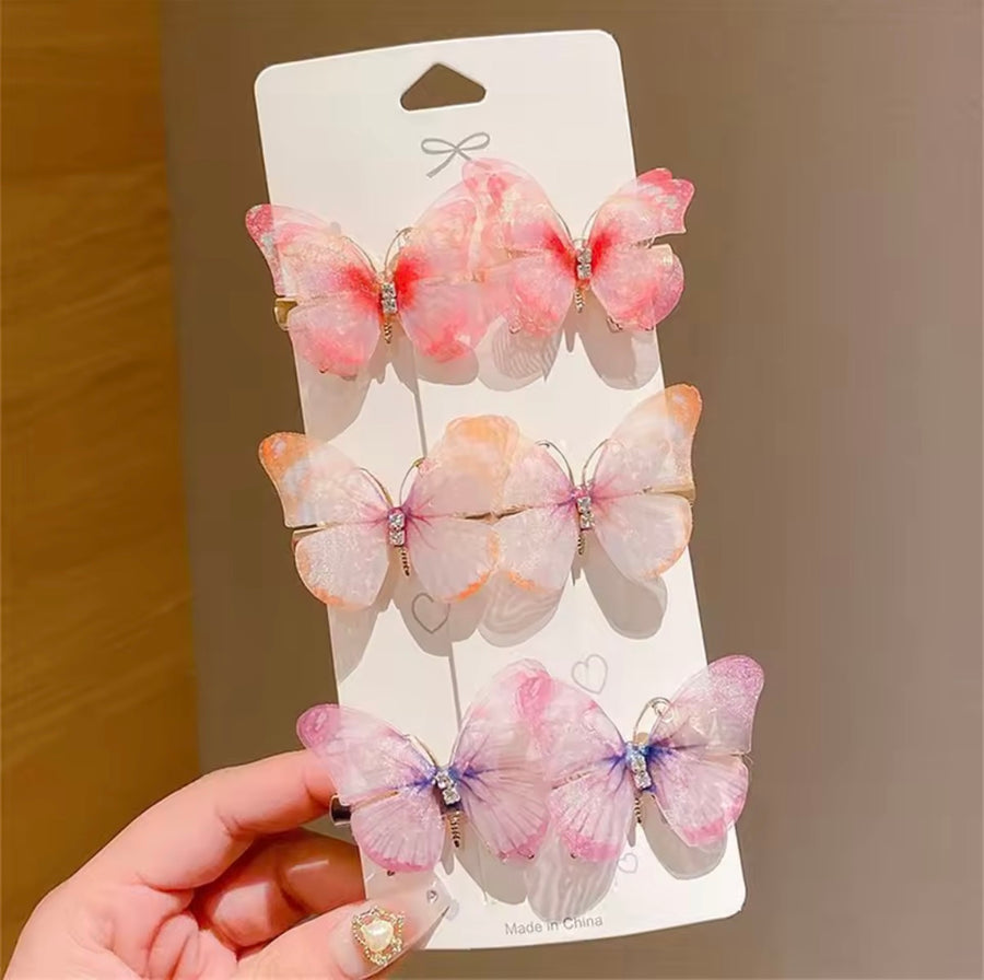 Butterfly Clips Pack Orange/Pink