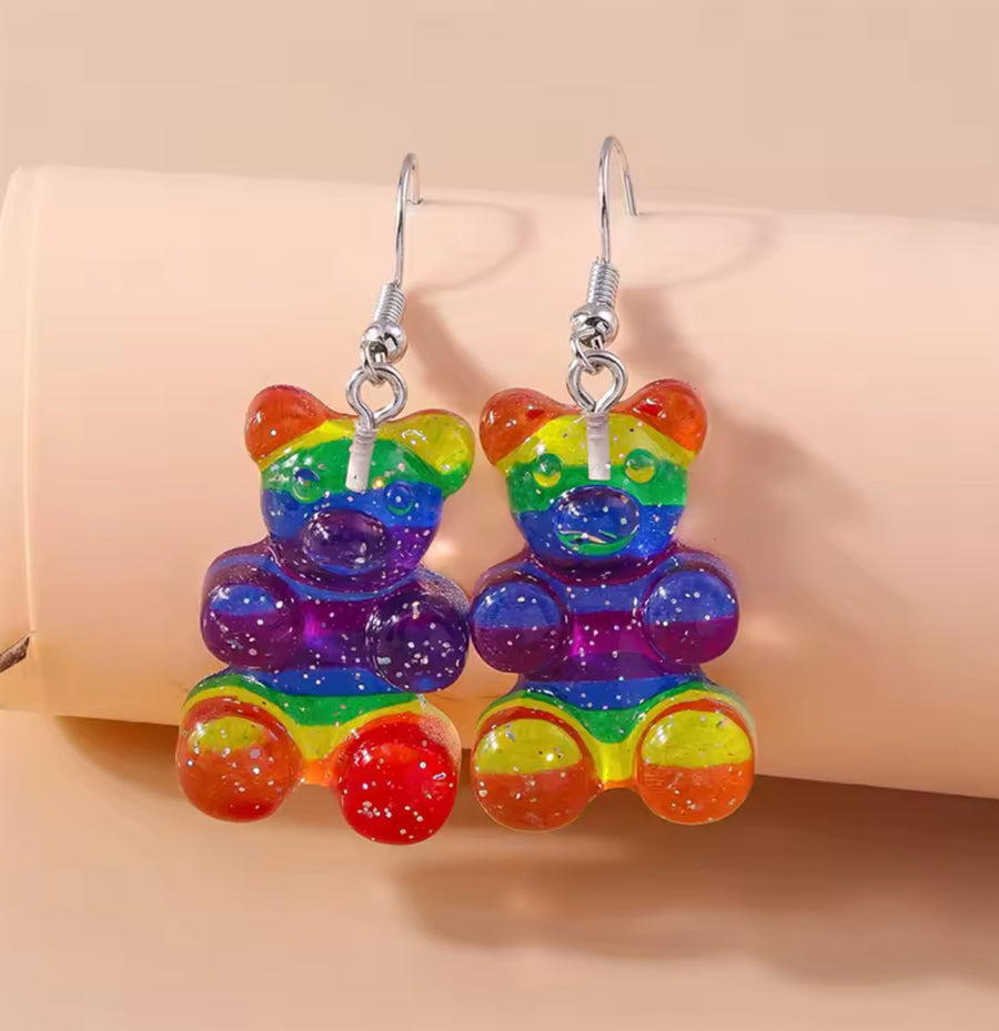Rainbow Bear Earrings