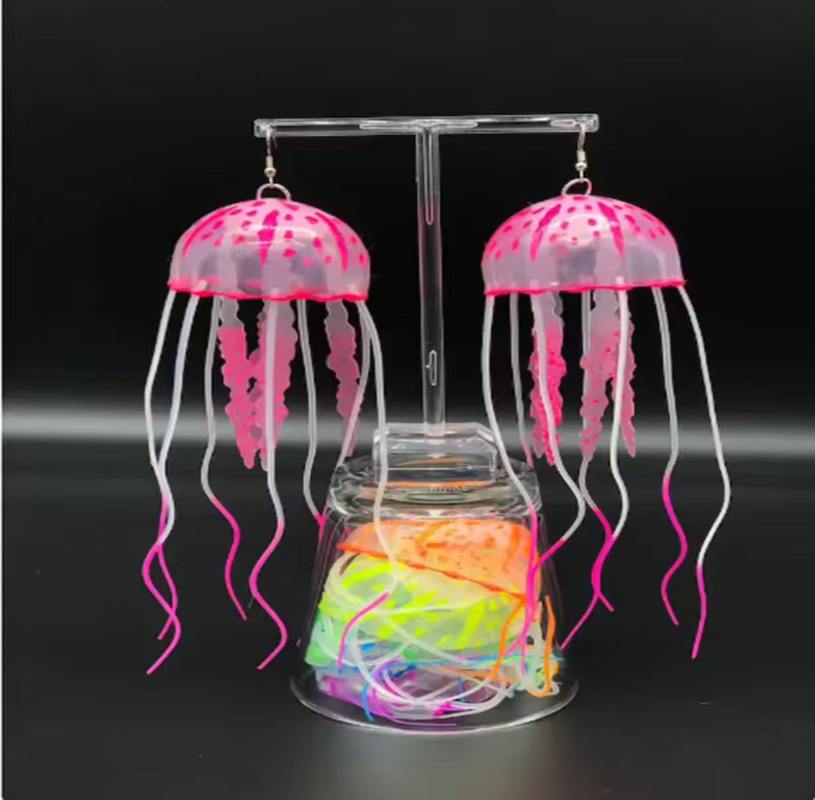 Pink Jellyfish Earrings