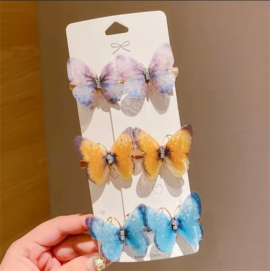 Butterfly Clips Pack Orange/Blue