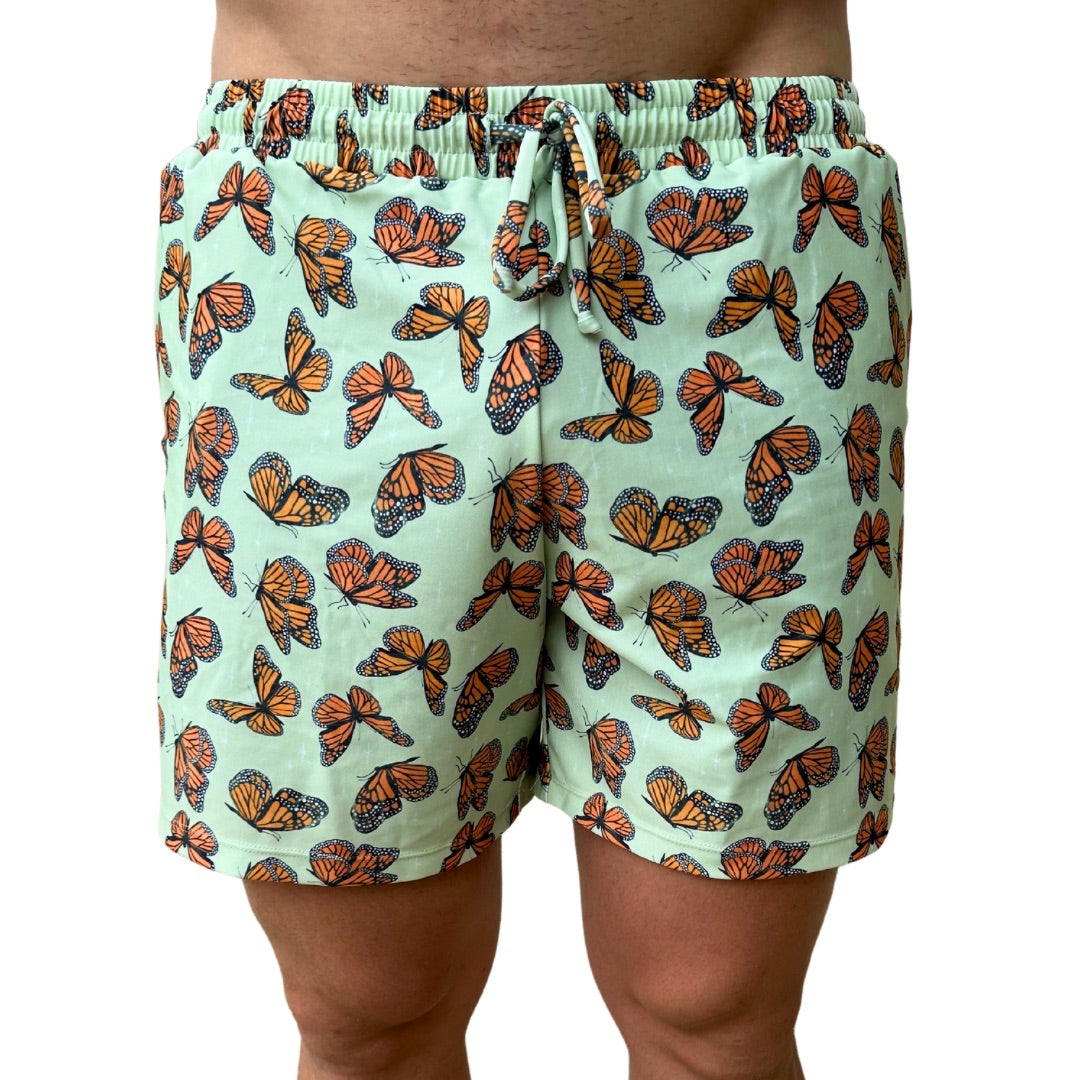 Green Butterfly Mens Shorts