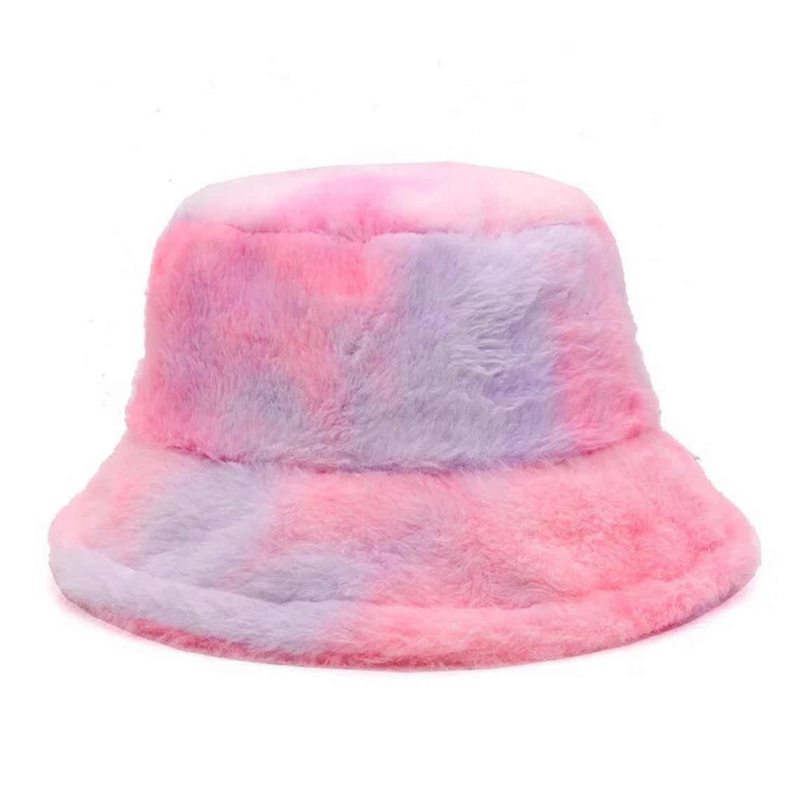 FLUFFY Pastel Bucket Hat Pink & Purples