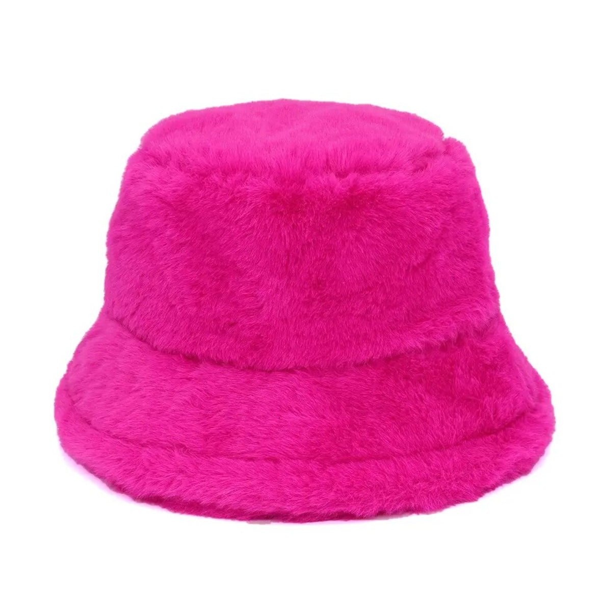 FLUFFY Pastel Bucket Hat HOT PINK