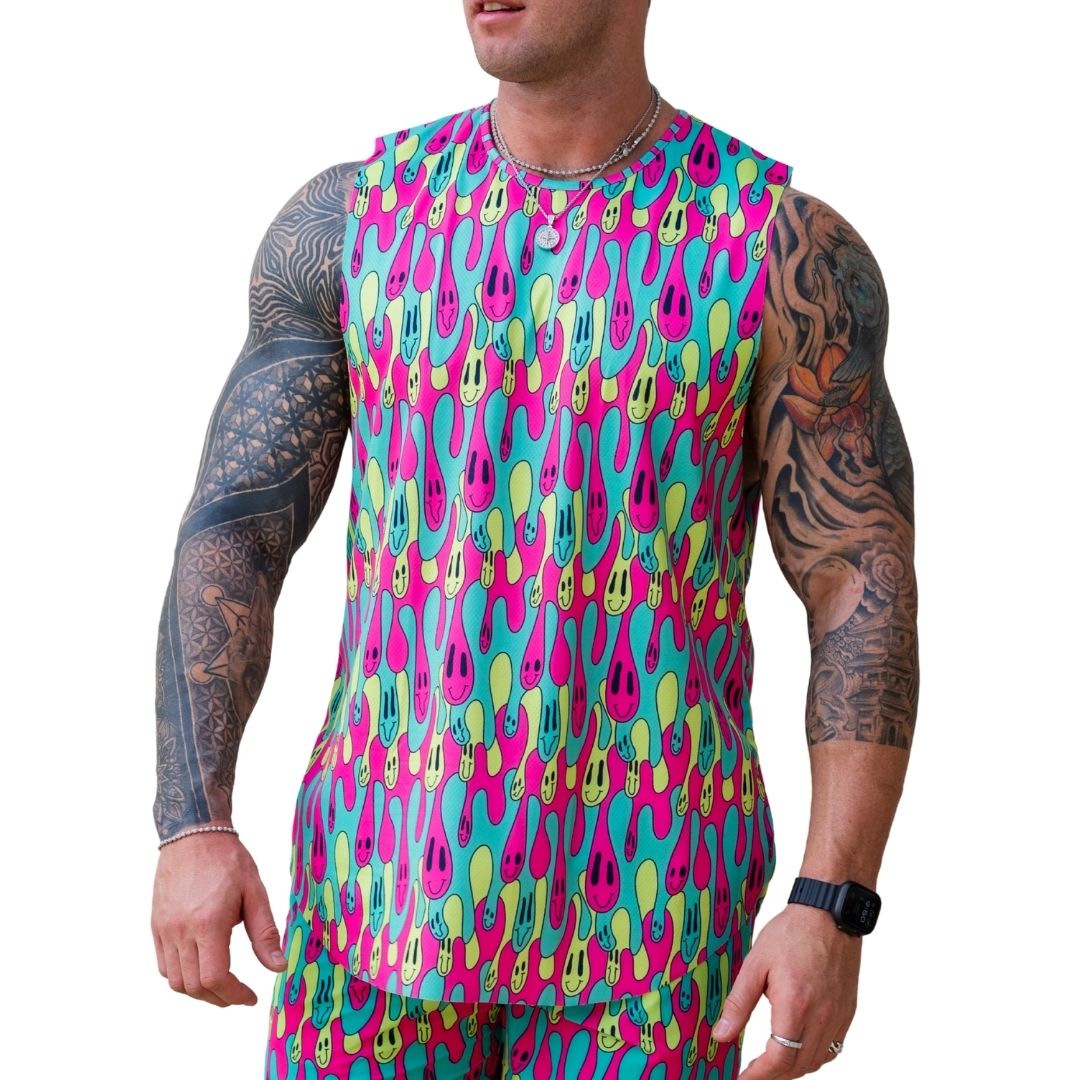 Trip Drip Mens Cutoff Singlet Dryfit Fabric