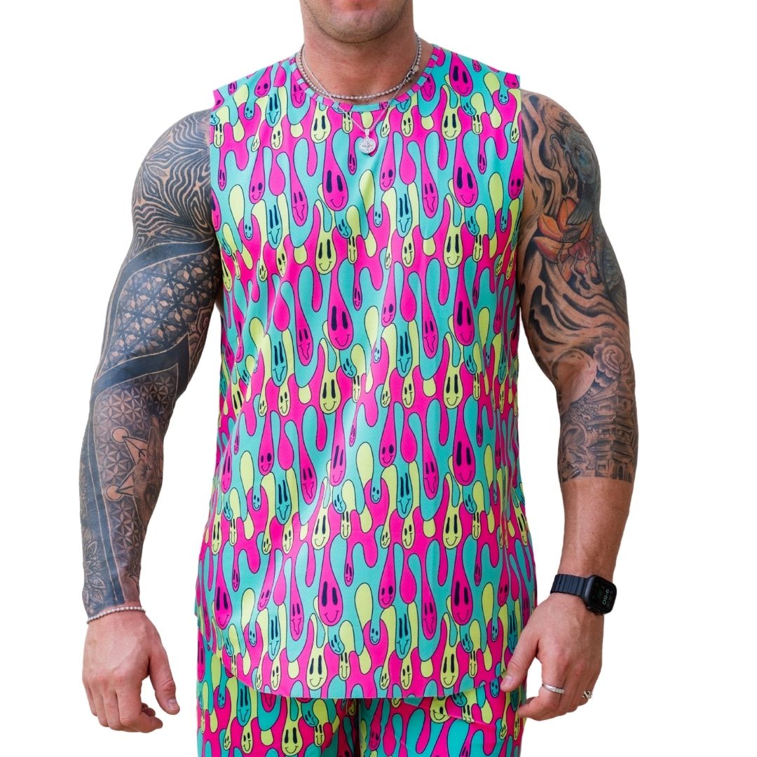 Trip Drip Mens Cutoff Singlet Dryfit Fabric