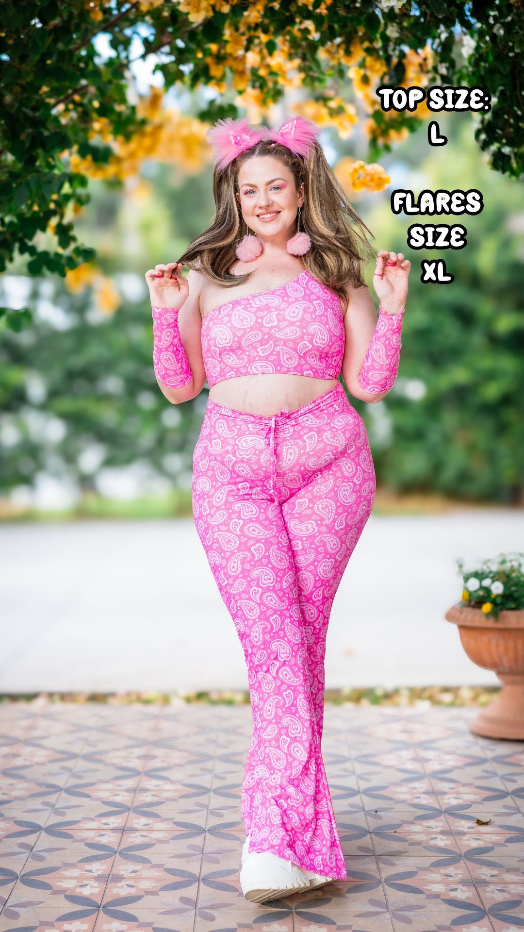 Pink Paisley One Shoulder Top