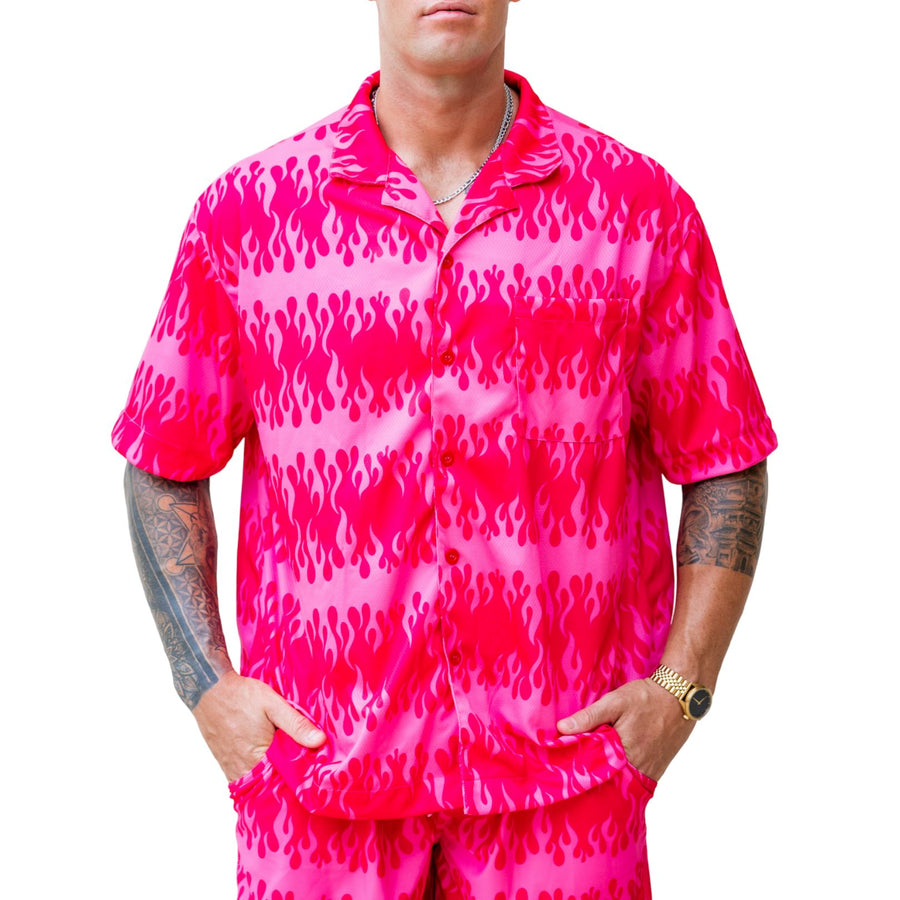 Red Flame Mens Button Up PRE-ORDER