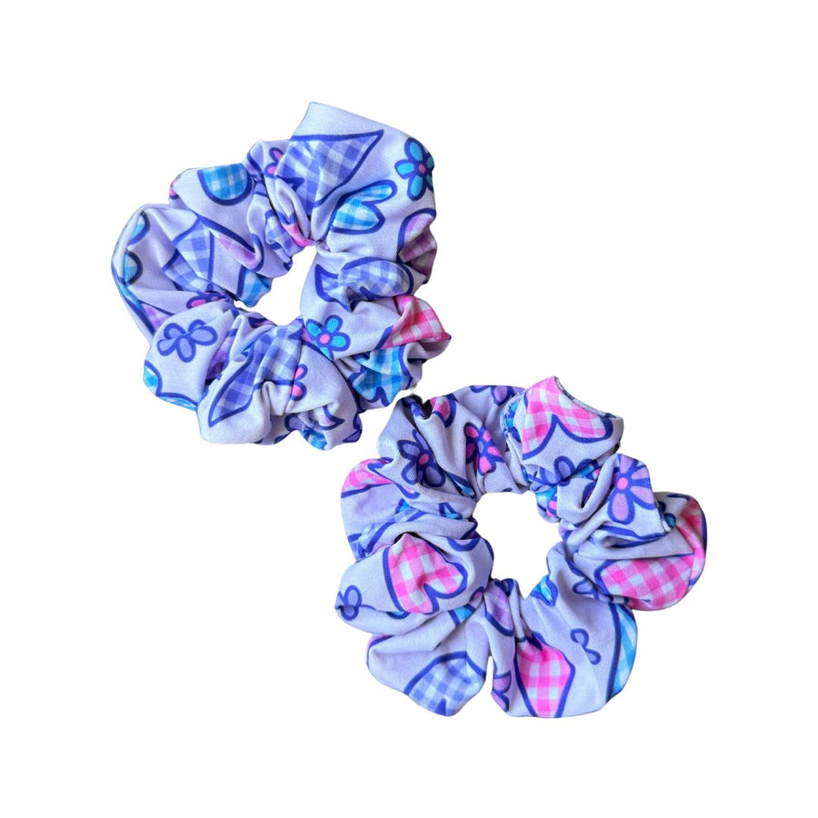 Gingham Hearts Scrunchie