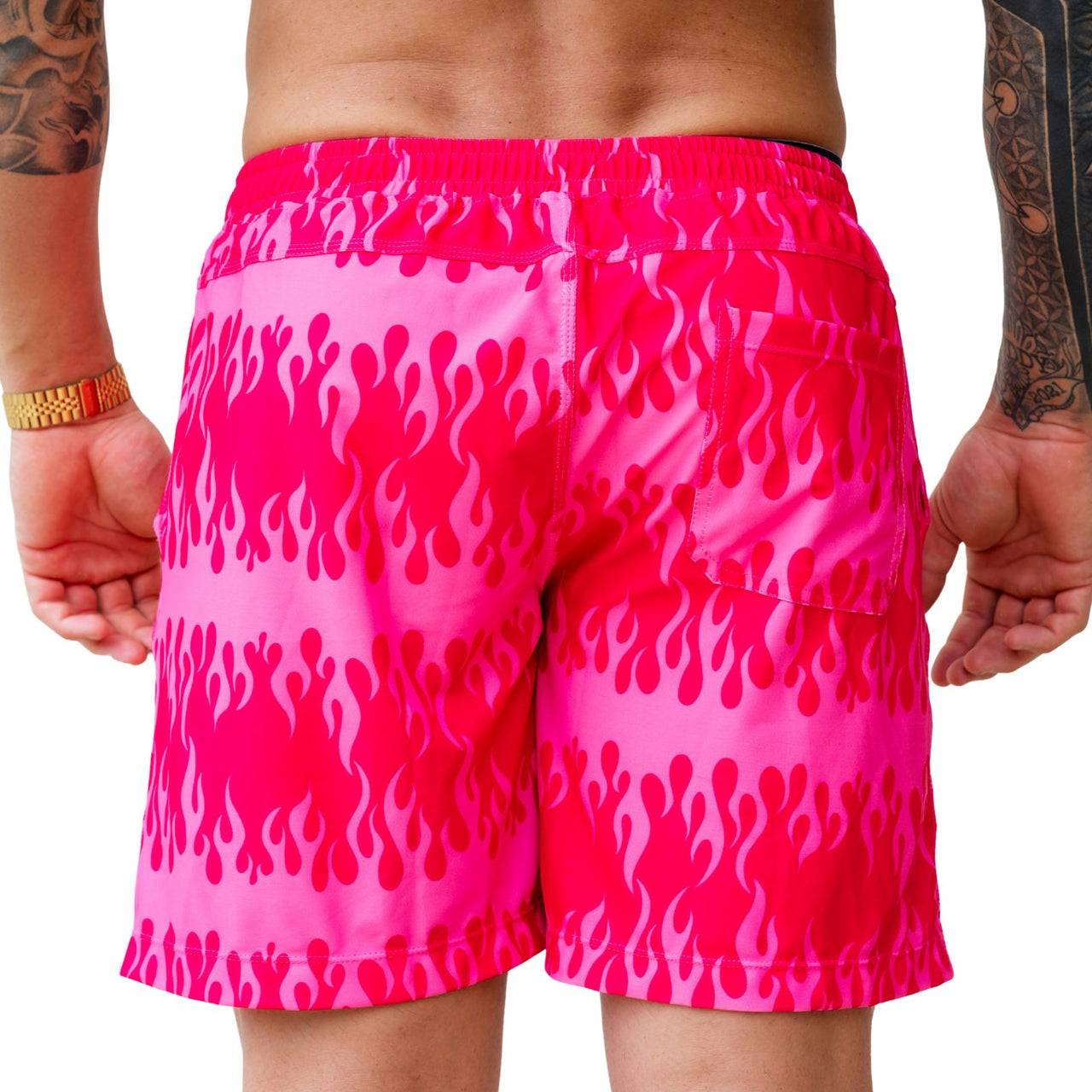 Red Flame Mens Shorts Board Short Length PRE-ORDER