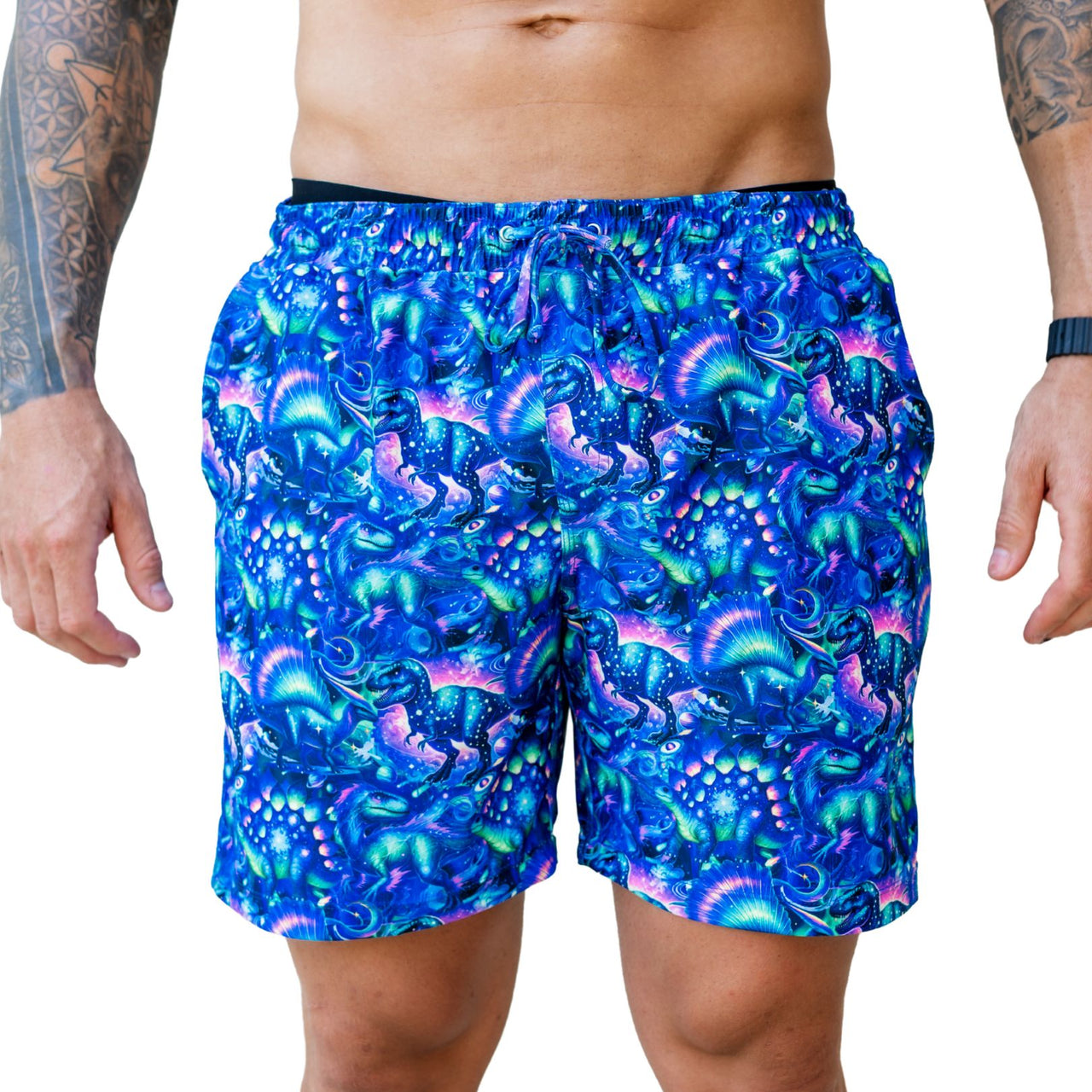 Neon Dino Mens Shorts Board Short Length PRE-ORDER