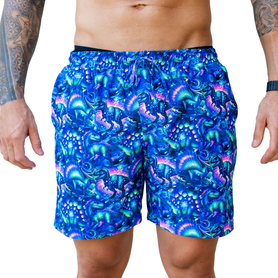 Neon Dino Mens Shorts Board Short Length PRE-ORDER