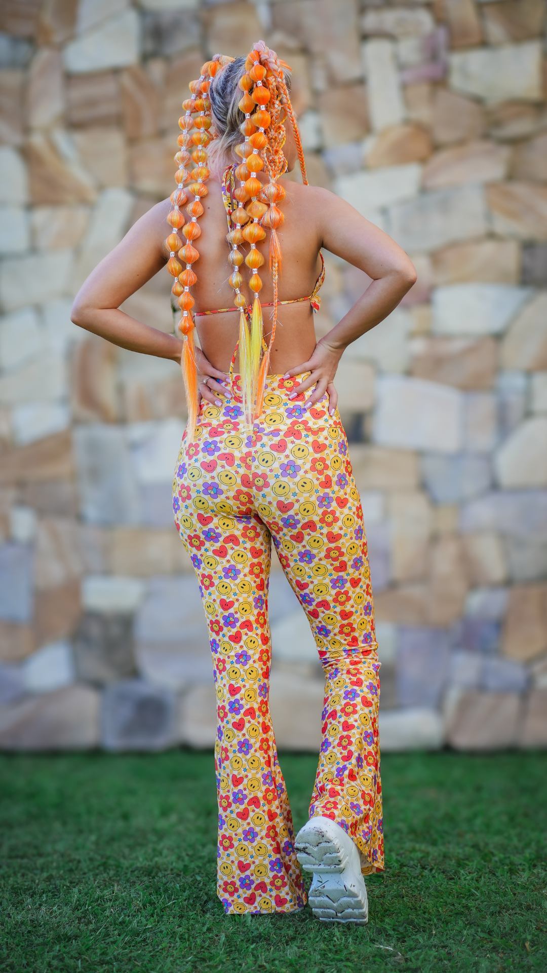 Yellow Hippie Gathered Bikini Top