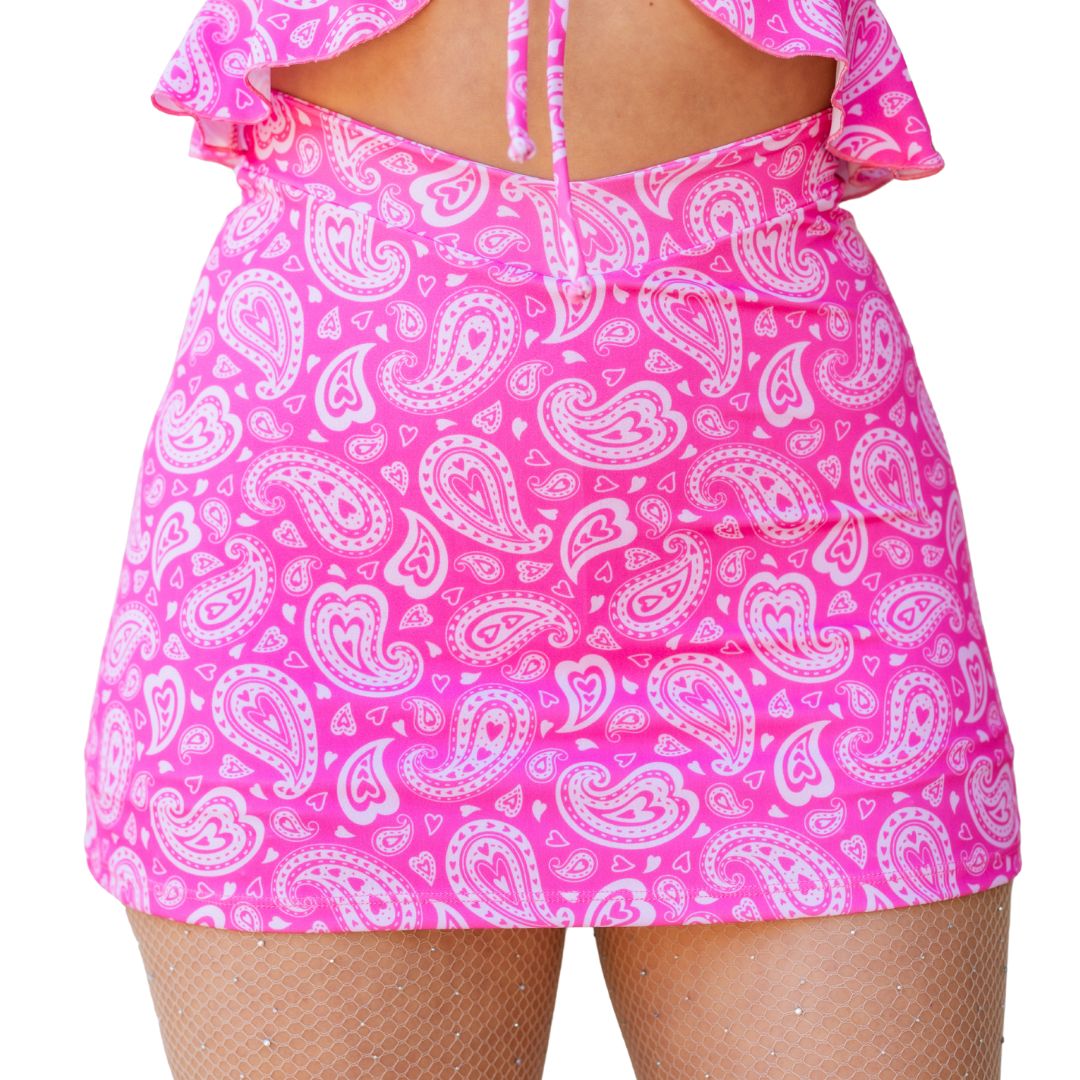 Pink Paisley Skort