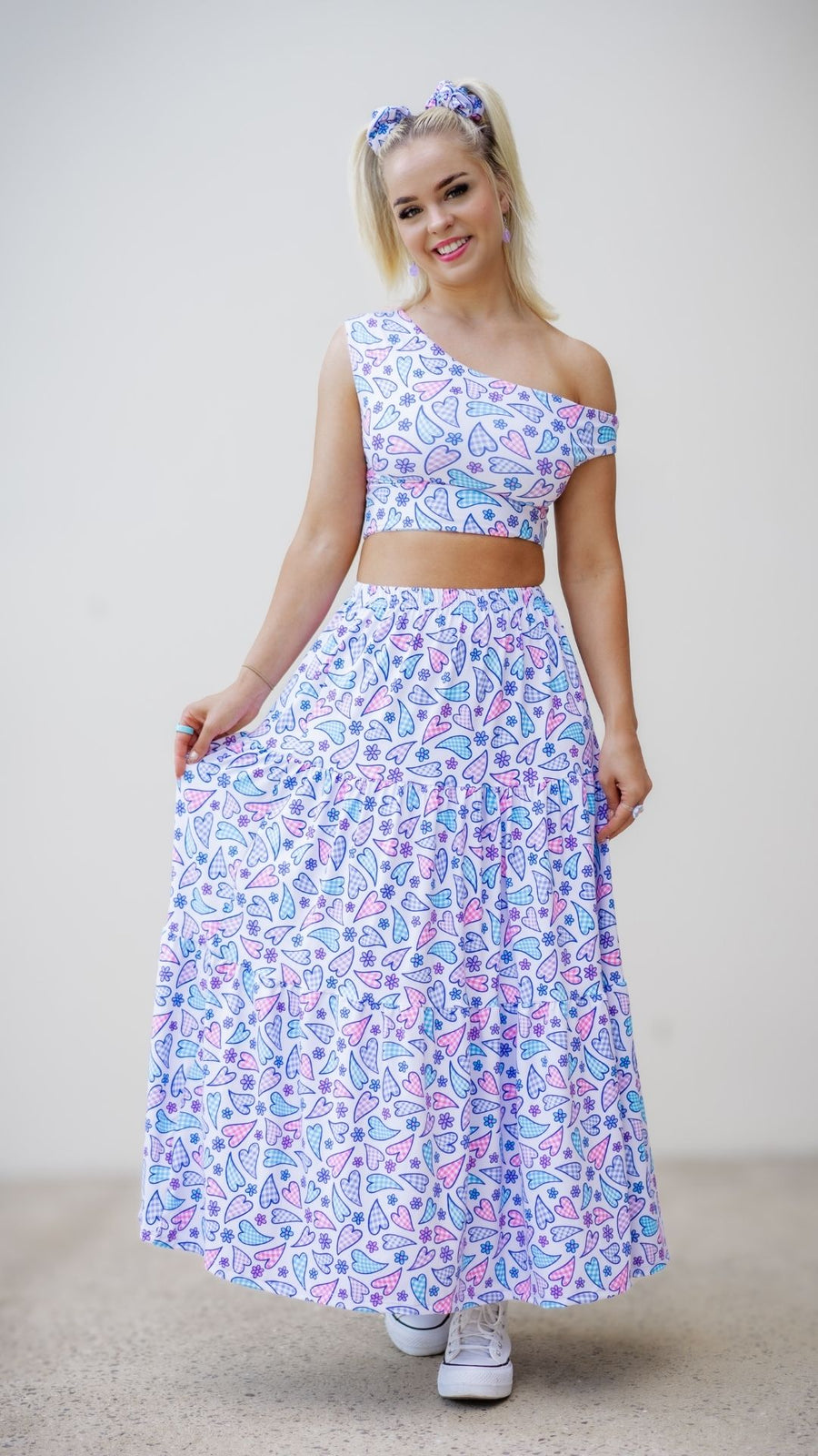 Gingham Hearts Off The Cuff Top