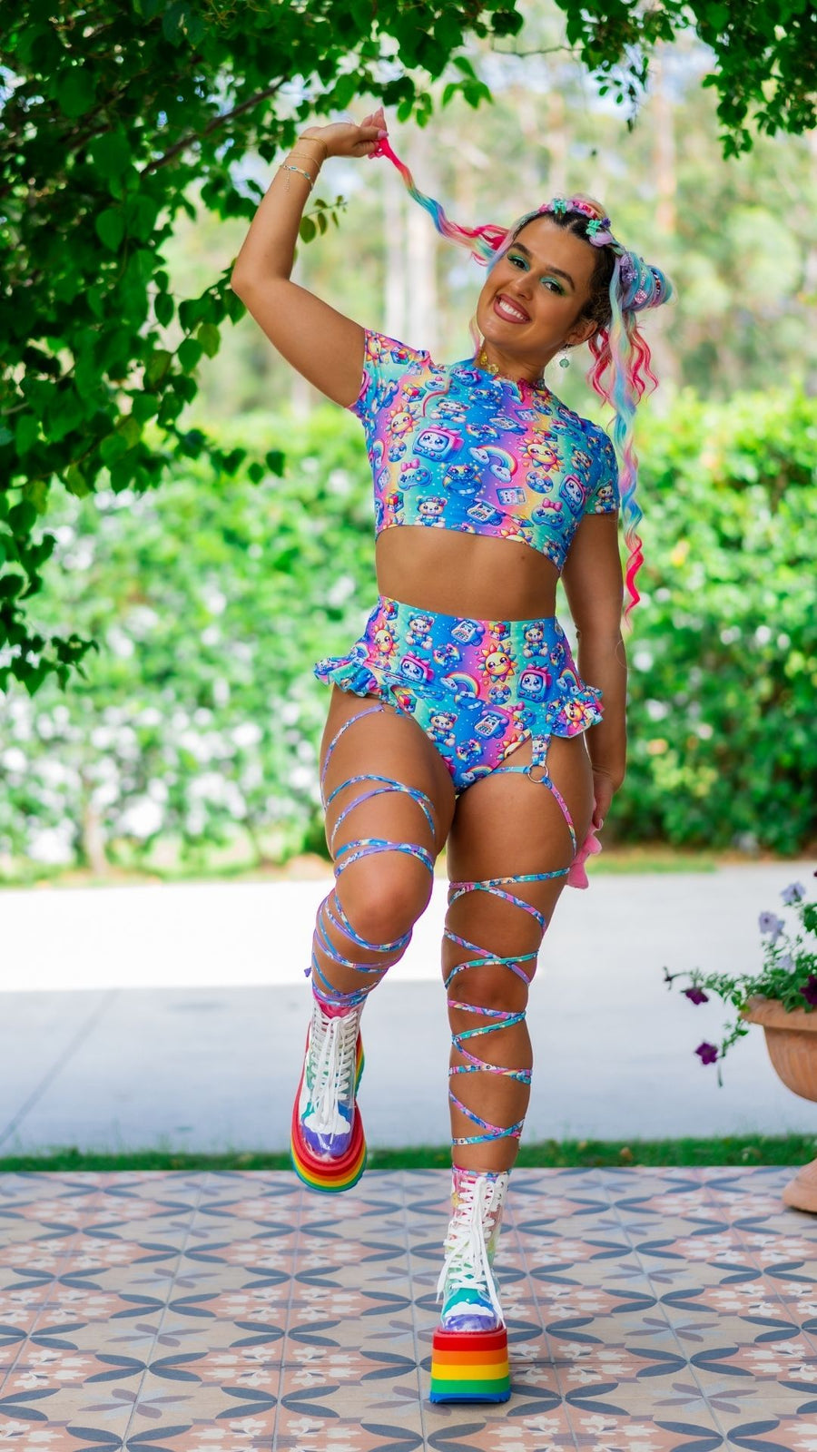 ✨COMING SOON✨ Kandi Kid Frilly Garter With Built In Leg Wraps