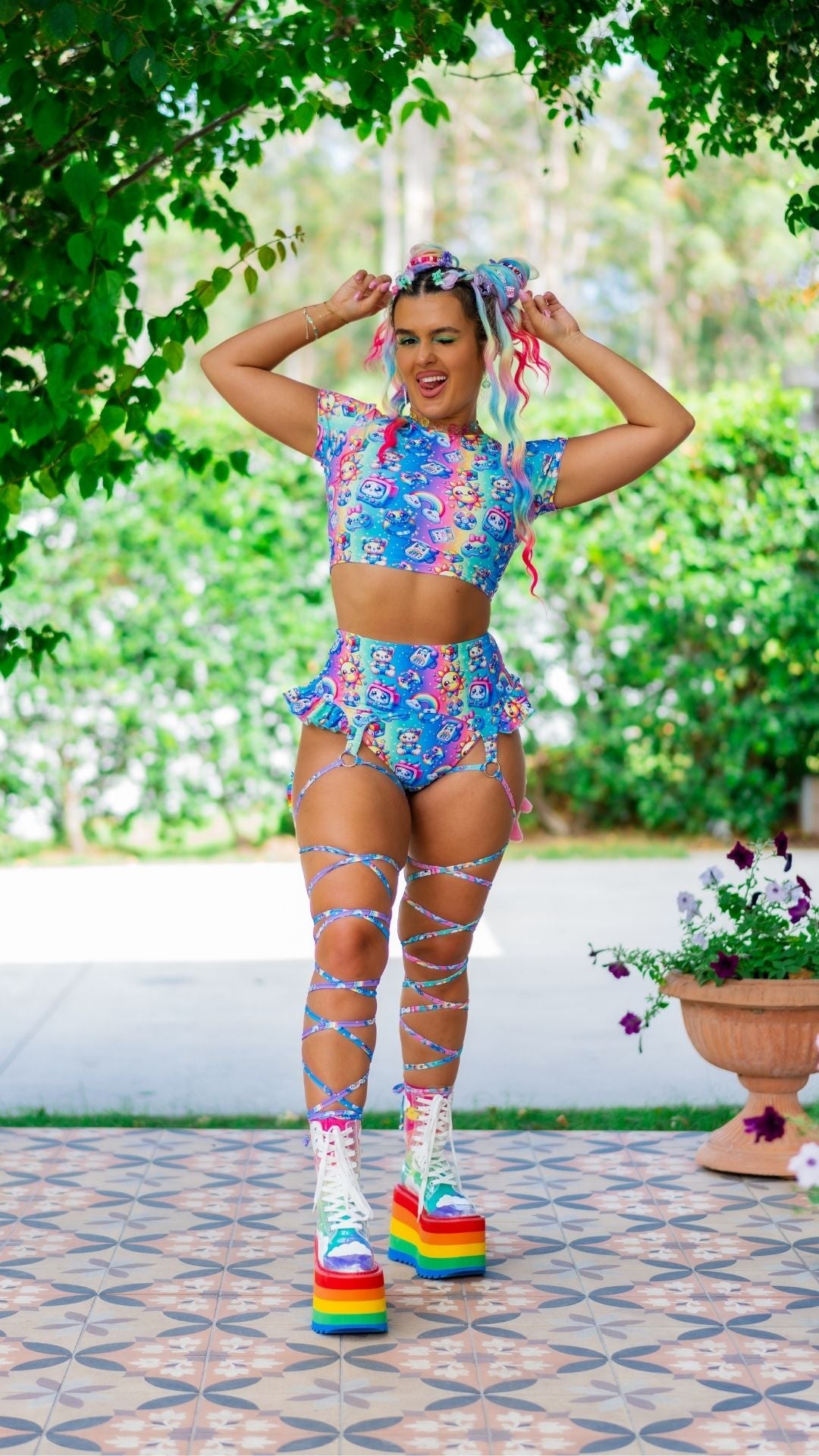 ✨COMING SOON✨ Kandi Kid Frilly Garter With Built In Leg Wraps