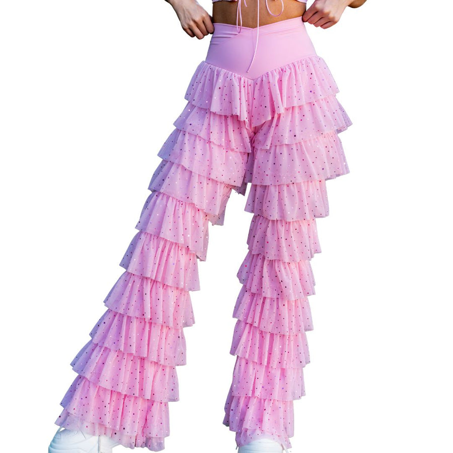 ✨COMING SOON✨ Pink Glitter Ruffle Flares