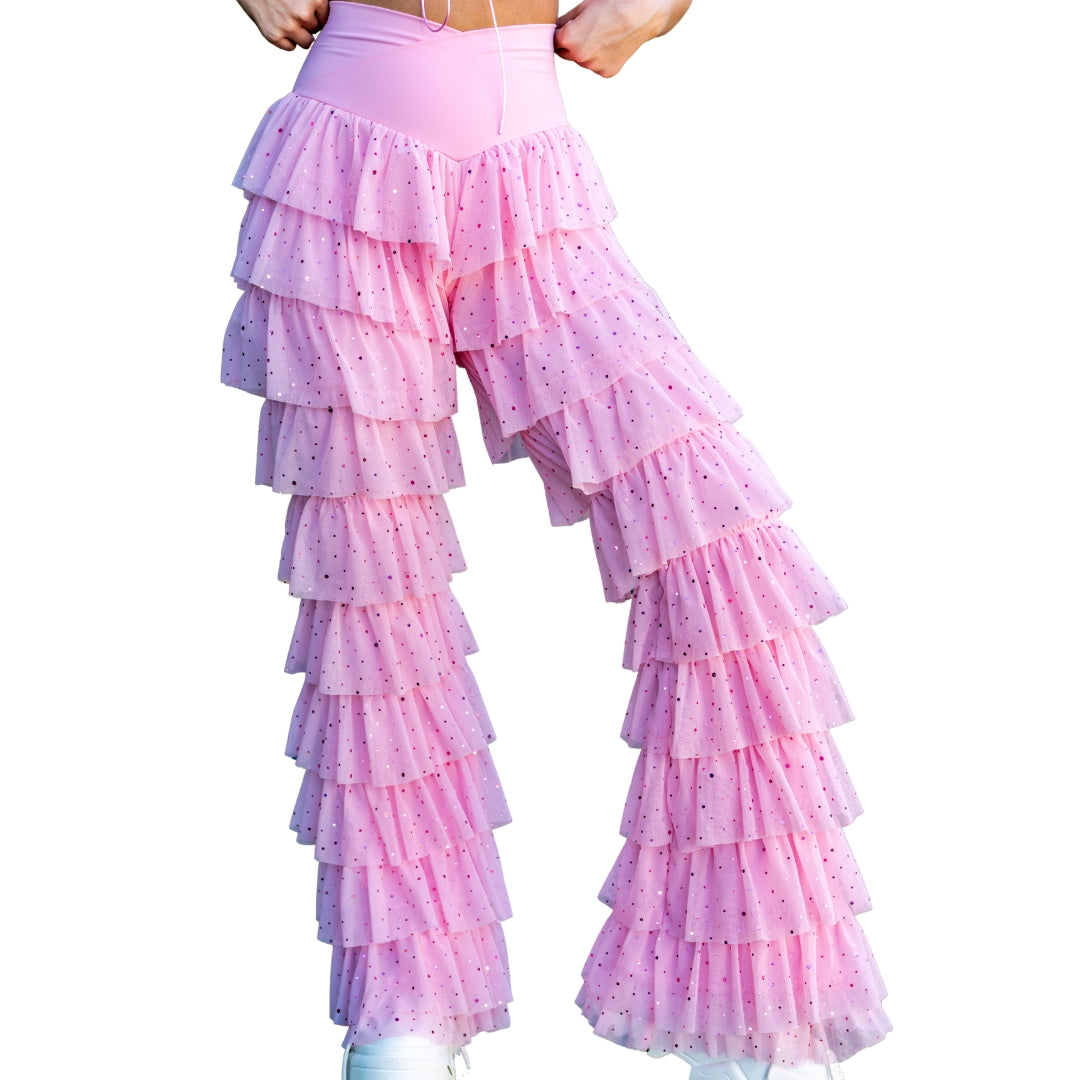 ✨COMING SOON✨ Pink Glitter Ruffle Flares