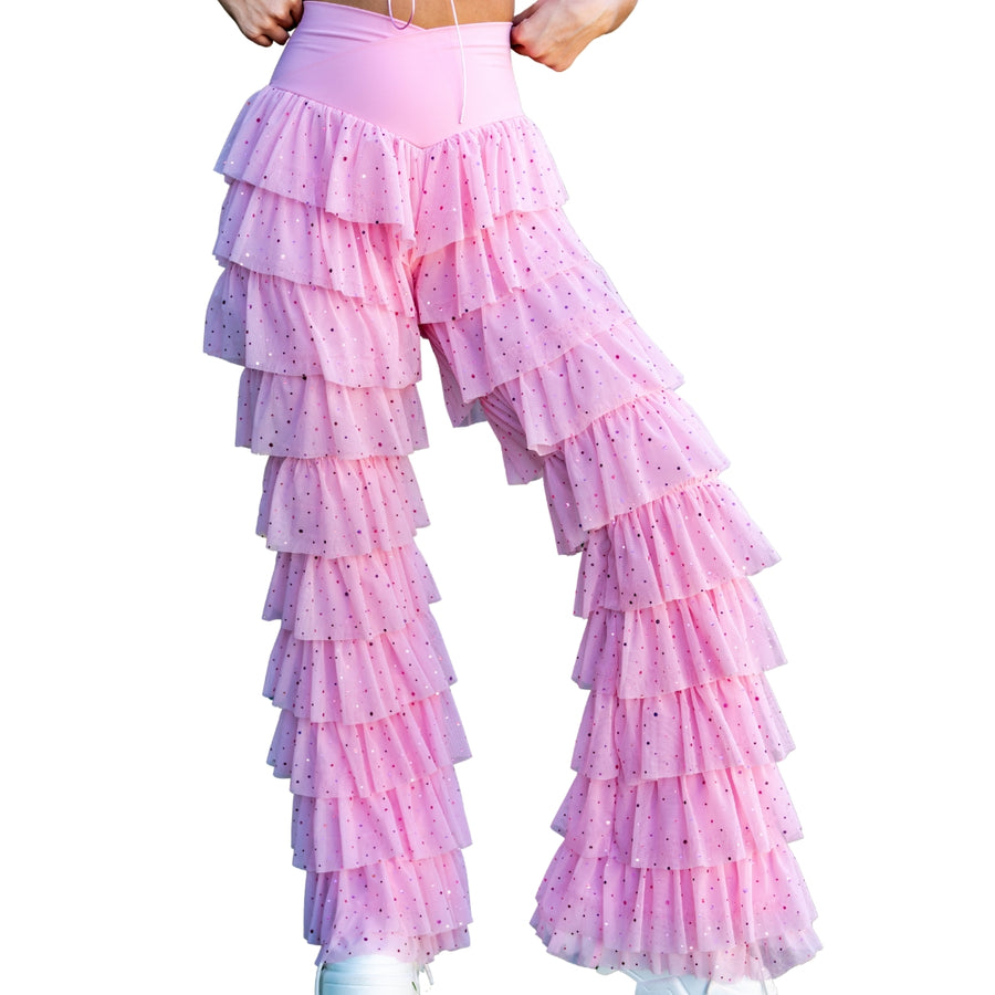 ✨COMING SOON✨ Pink Glitter Ruffle Flares