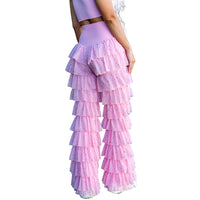 Thumbnail for ✨COMING SOON✨ Pink Glitter Ruffle Flares