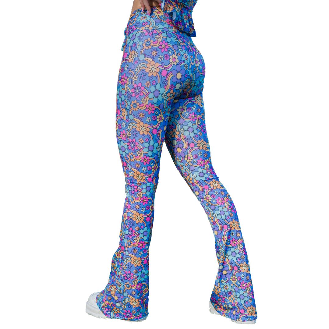 Purple Hippie Girl Drawstring Flares