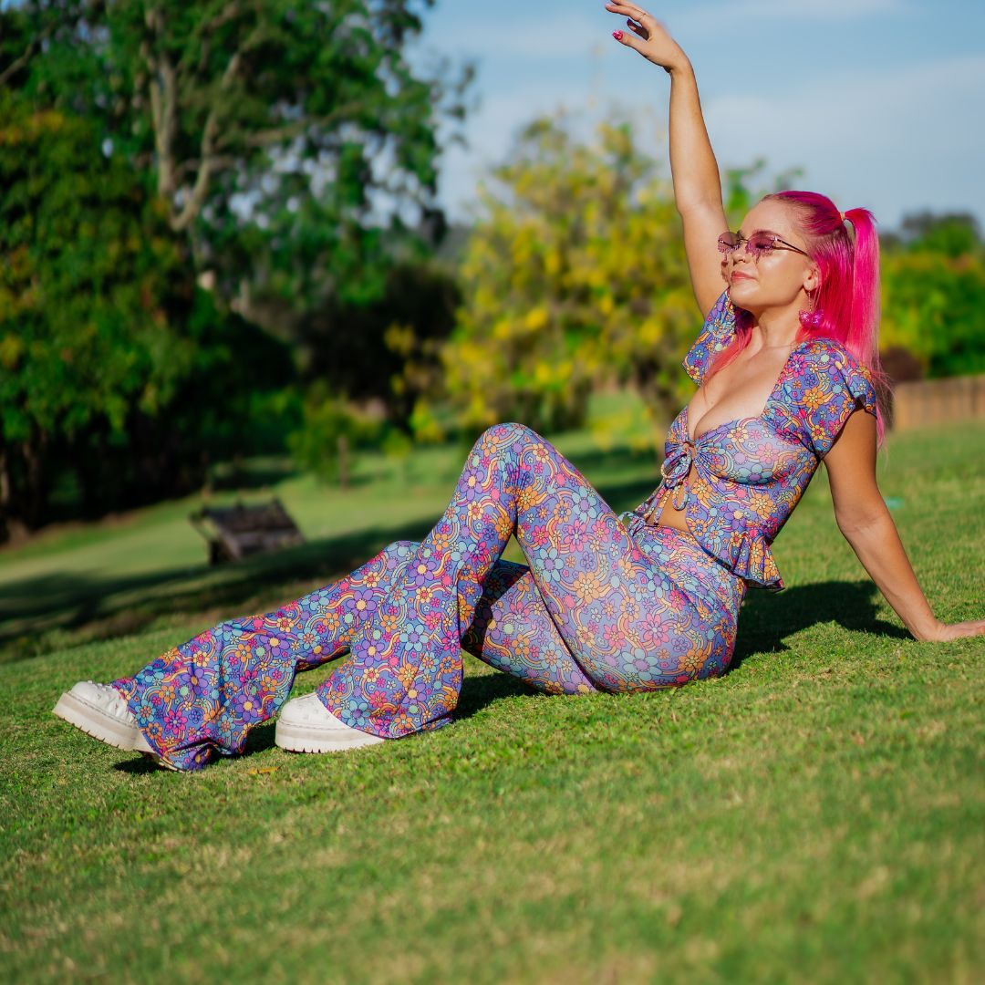 Purple Hippie Girl Flounce Top