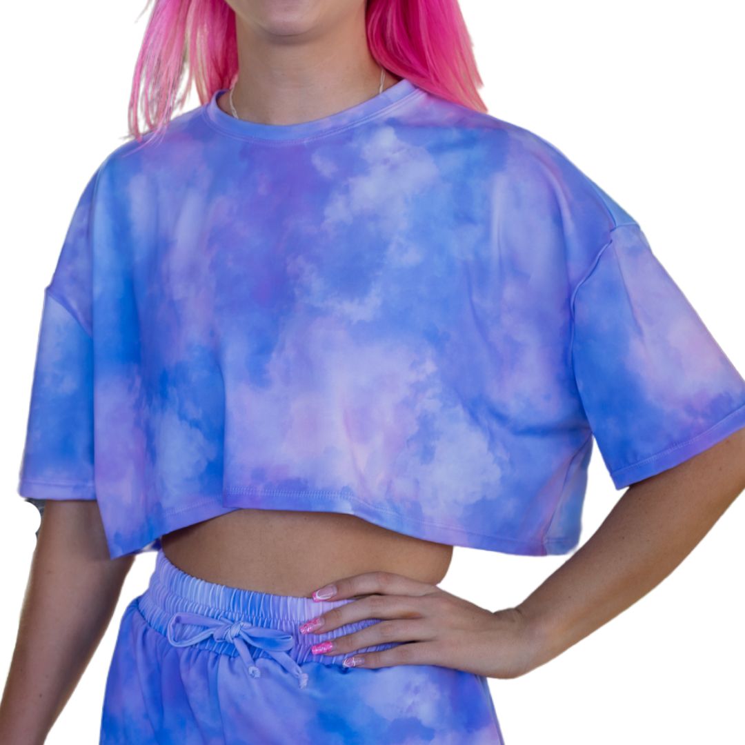 Purple Clouds Cropped Tee