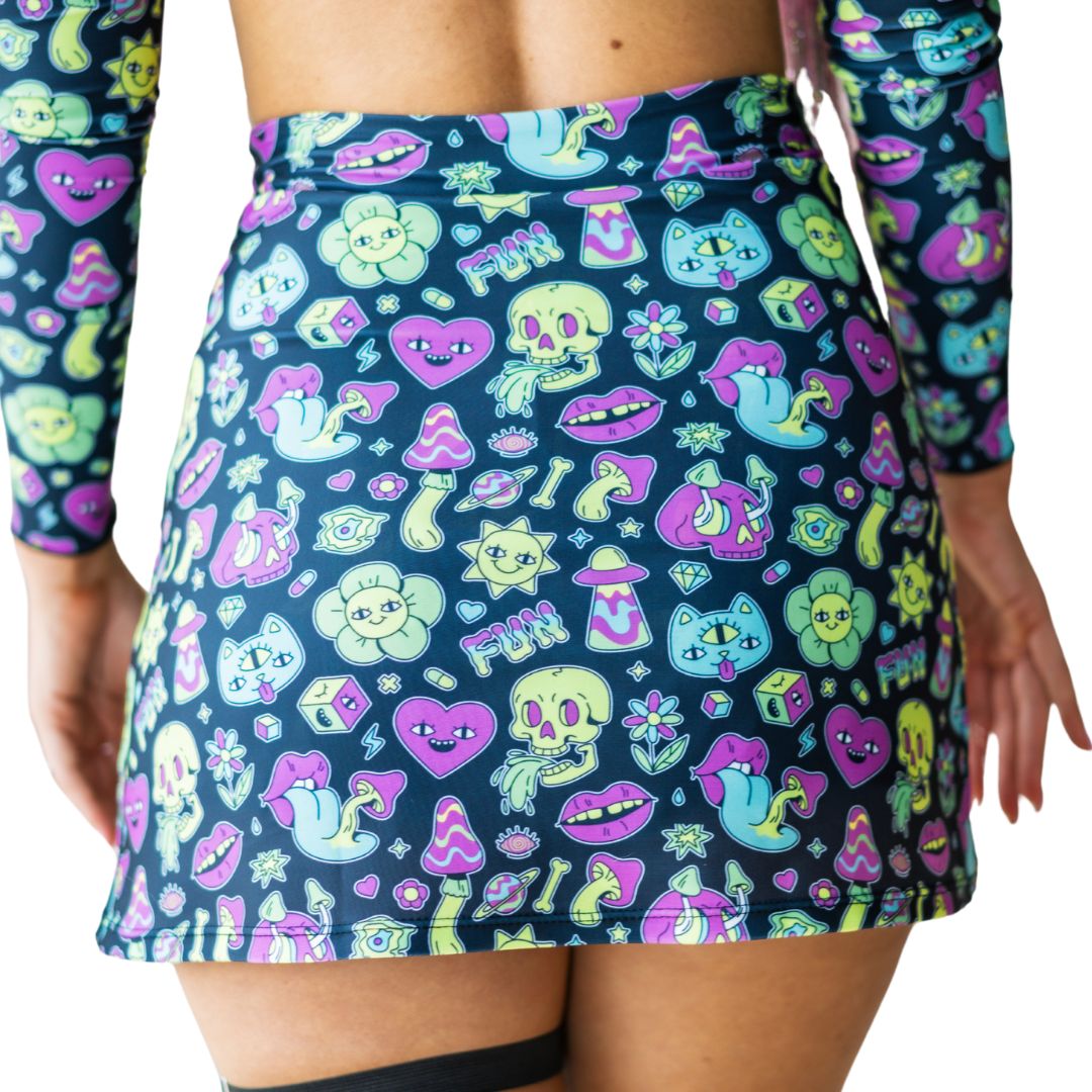 Neon Trip Skort