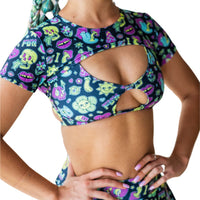 Thumbnail for Neon Trip Cutout Kini Top