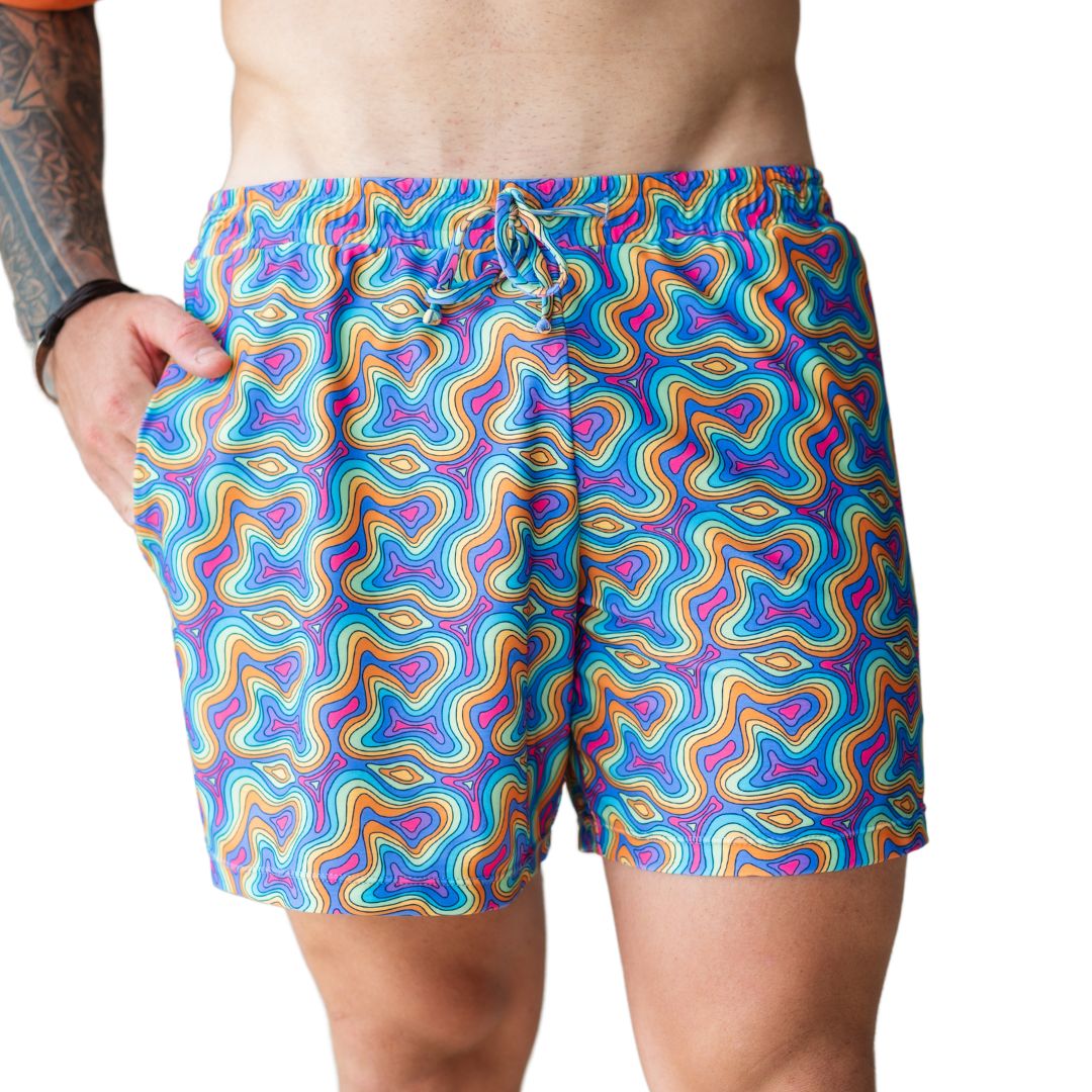 Rainbow Wave Mens Shorts