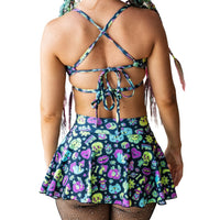 Thumbnail for Neon Trip Cheeky Rave Skirt with Built in Bottoms