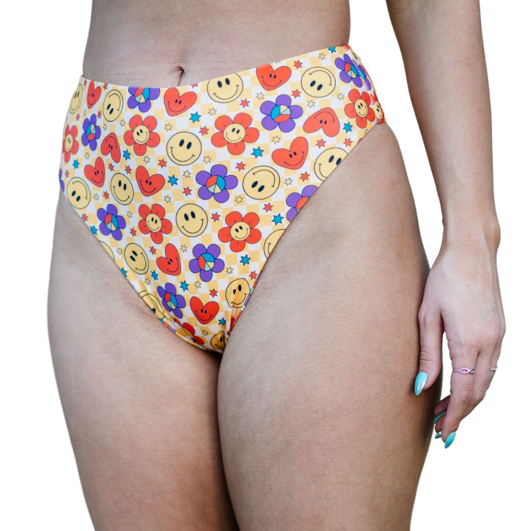 Yellow Hippie High Waisted Bikini Bottoms