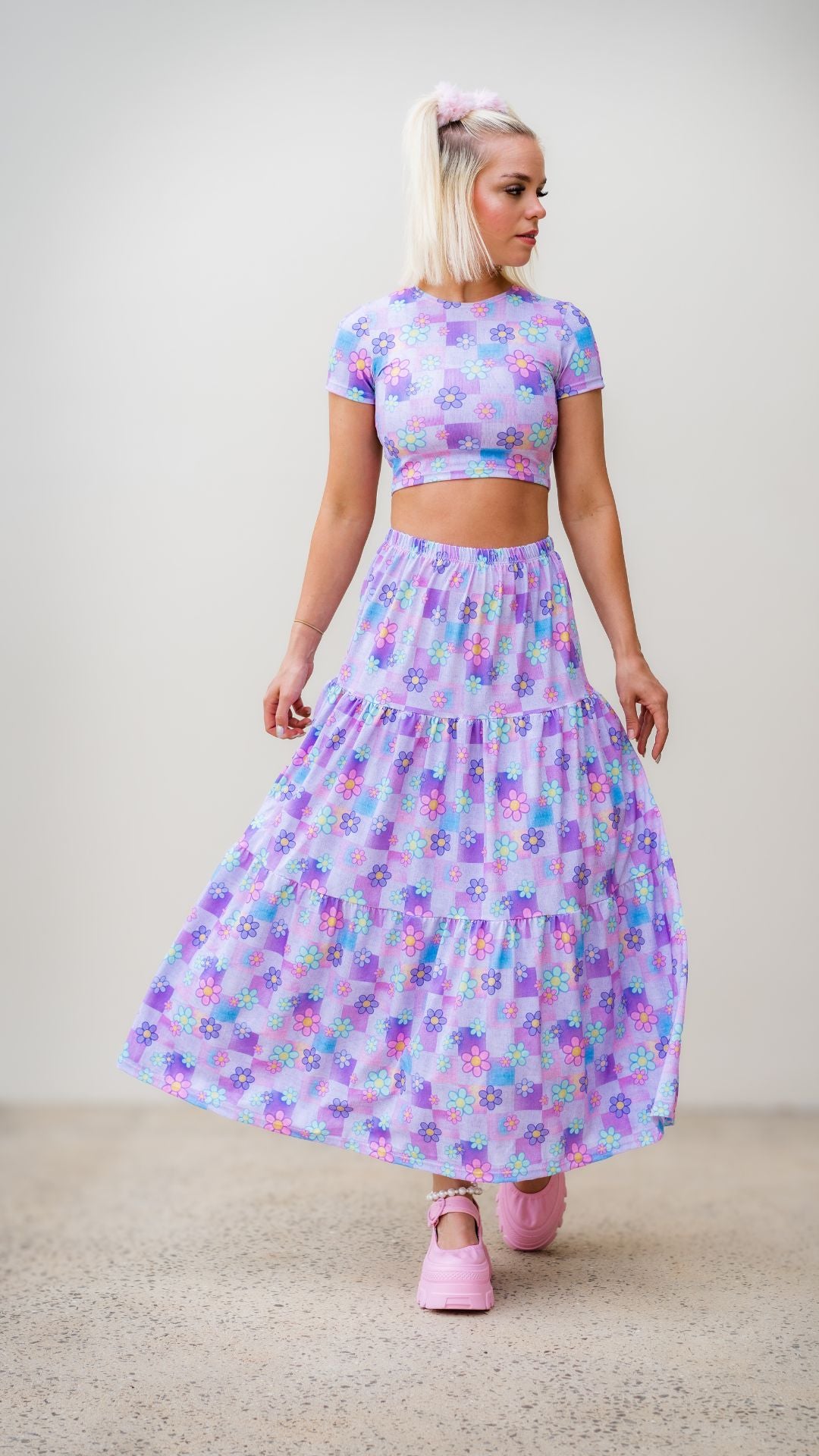 Flower Blanket Maxi Skirt