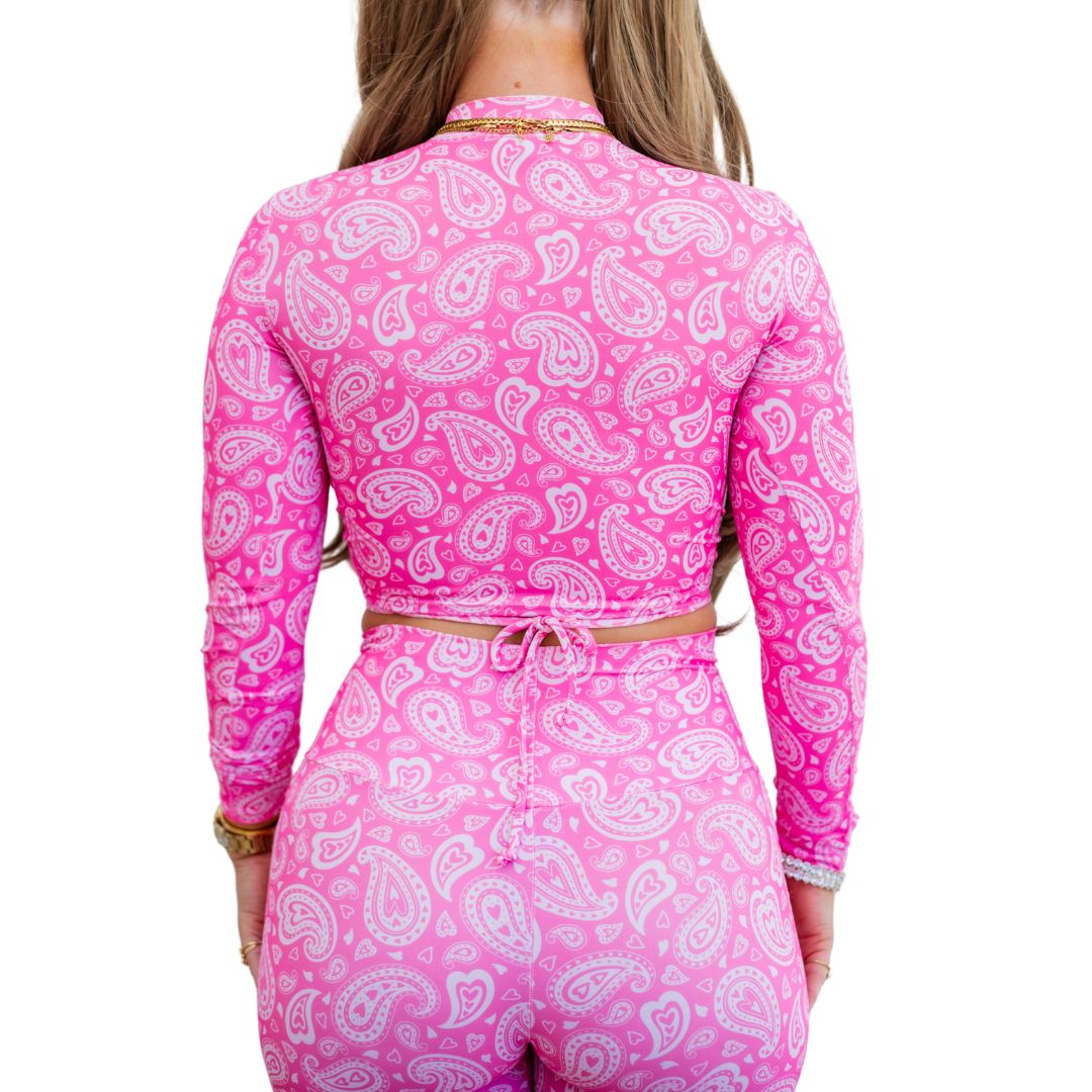 Pink Paisley Peephole Top